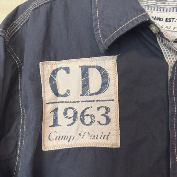 Camp David Australia Men’s Button Down Embroidered Shirt Size XL Graphic Rugby - Picture 5 of 9